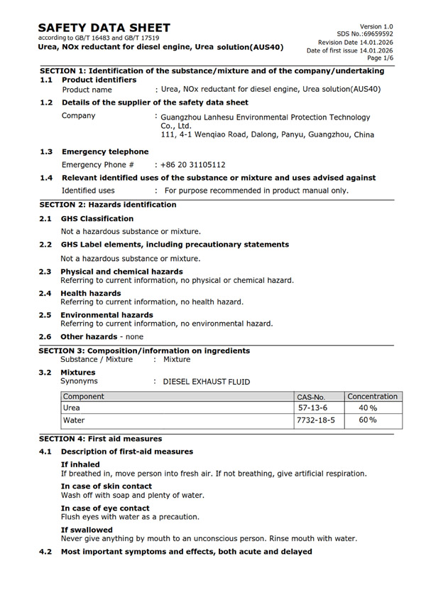 MSDS AUS40 报告(英文)