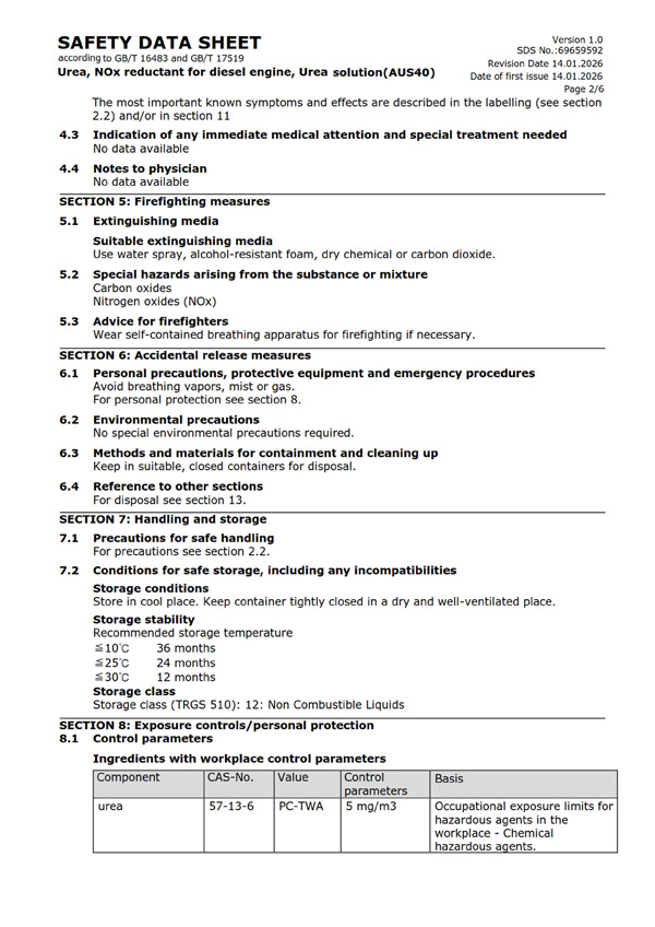 MSDS AUS40 报告(英文)